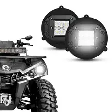 Kit Farol Led E Suporte P Quadriciclo Can Am Outlander 2015+