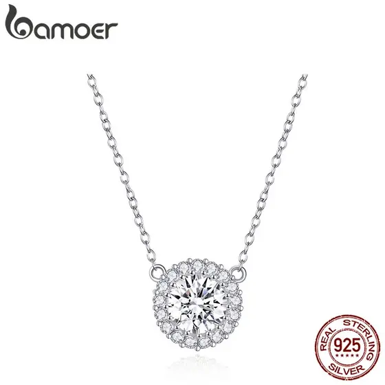 Colar De Prata Esterlina 925 Bamoer Joias Da Moda Para Mulheres Presentes Adequados SCN345
