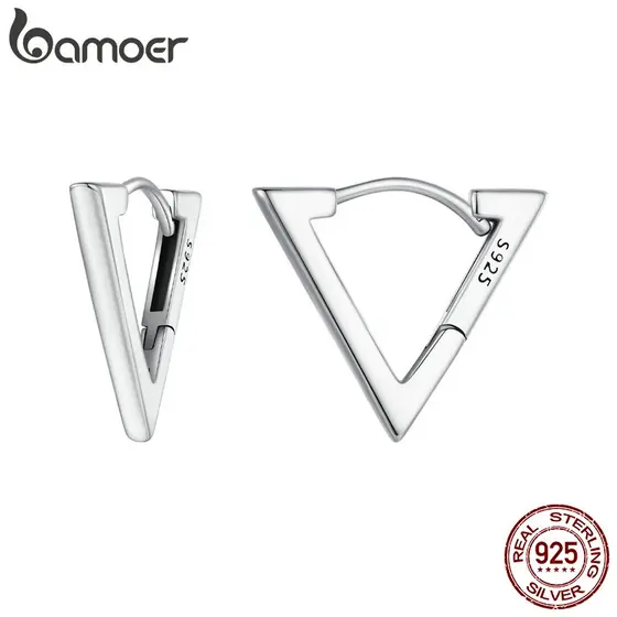 Bamoer 925 Brincos Triangulares De Prata Sterling Design Jóias BSE863