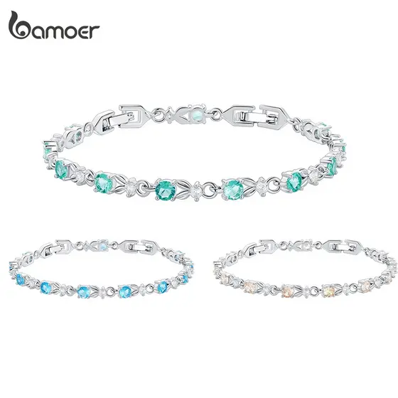 Pulseira Bamoer Zircon Bracelete Moda Presentes Para Mulheres