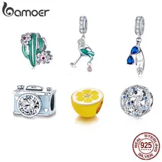 Bamoer 21 Modelos Verão Série 7 Estilos 925 Charmes De Prata Para Pulseira E Colar De Bijuteria Acessórios BSC261