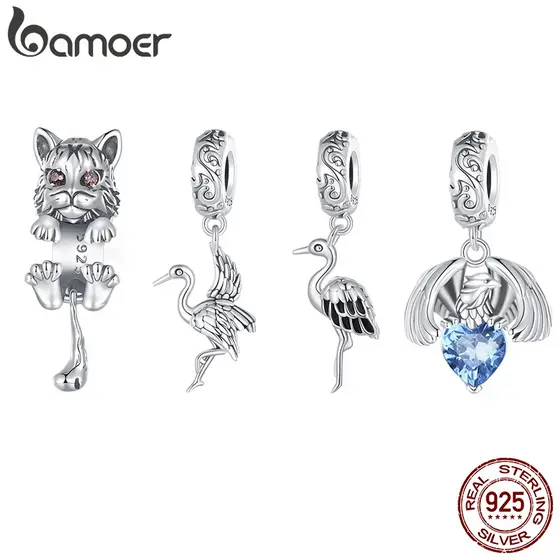 Bamoer 925 Sterling Silver Charms Pendants Coleção De Pingentes De Prata Para Animais Acessórios Pulseiras DIY