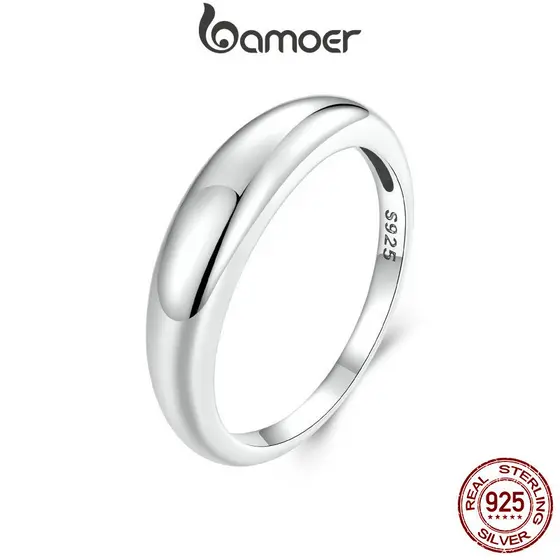 Bamoer 925 Sterling Sliver Ring Halo Design Simples Ocasião Diária Jóias De Moda Presentes Para Meninas