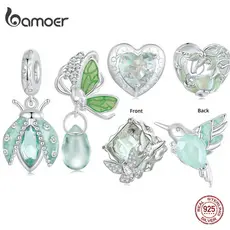 Bamoer 925 Sterling Silver Ladybug & Butterfly hummingbird Pulseira Encantadora De Contas Encaixam Jóias De Bricolagem Original Presente De Encanto