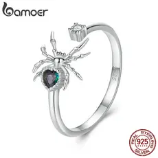 Bamoer 925 Sterling Sliver Ring Anel De Fita Ajustável Spide Fashion Jewelry Presentes Para Mulheres