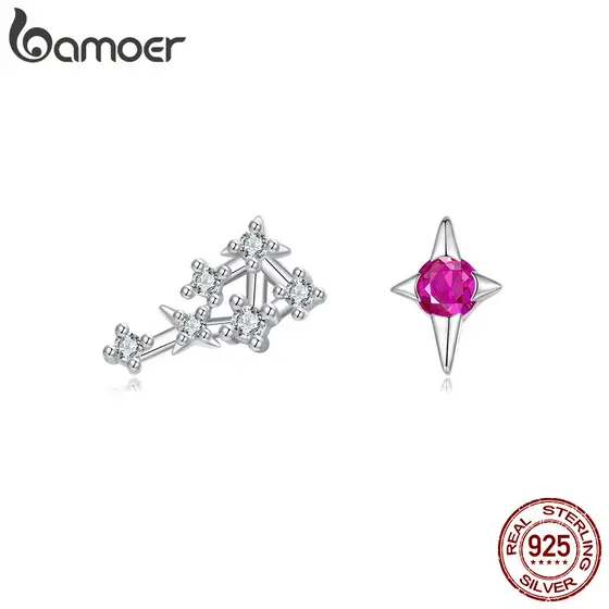 Brincos Bamoer 925 Sterling Sliver Libra Design Joias Presentes Para Mulheres