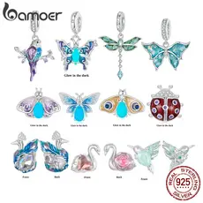 Bamoer Charme Borboleta Luminosa Prata 925 Arco-Íris Pulseira​