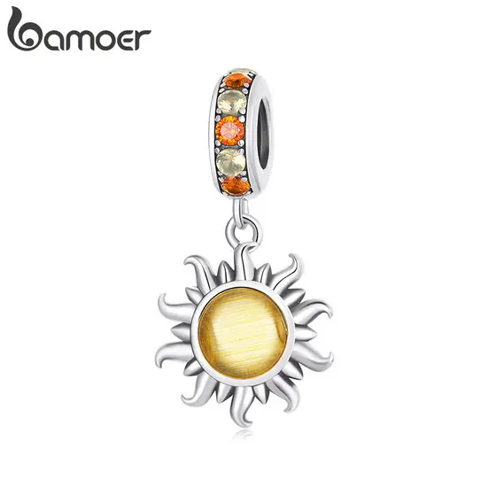 Bamoer Bead Sun Pingente DIY Pulseira Colar Acessórios Para Presentes Femininos