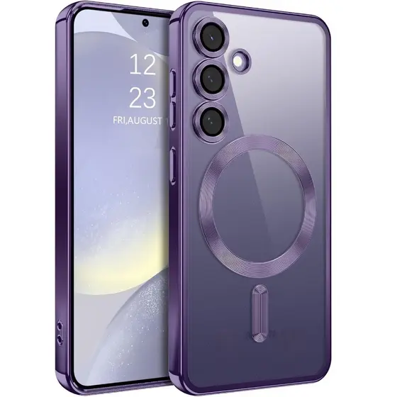 Capa Compatível Com Samsung Galaxy A56 S26 A54 A18 A55 A15 A17 A07 A08 A37 A57 Transparente Revestimento Magnético Bord
