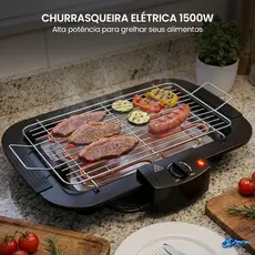 Churrasqueira Elétrica Portátil 1500W 110V Sem Fumaça Para Cozinha Pequena Apartamento Bancada