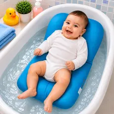 Almofada de banho bebê conforto azul para banheira azul menino caminha