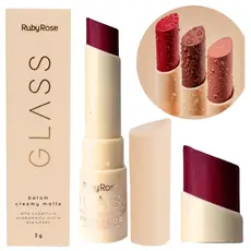 Batom Bala Glass Creamy Matte - Ruby Rose