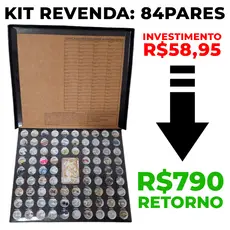 Kit Revenda 84 Pares Brincos Atacado - Bijuterias para Lucrar + Raspadinha