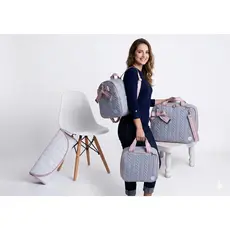 Kit De Bolsa Mala Maternidade Linho Completo 4 Peças