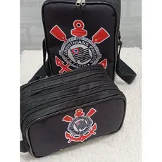 Kit escolar, estojo e lancheira térmica Corinthians.