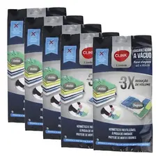 Kit 5 Sacos a Vácuo 40x60cm para Roupas Viagem Guarda Roupas e Nao Precisa de Bomba