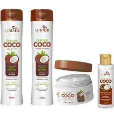 Kit Capilar Shampoo Condicionador Máscara Capilar e Reparador de Ponta Óleo de Coco Mahair Promoção!