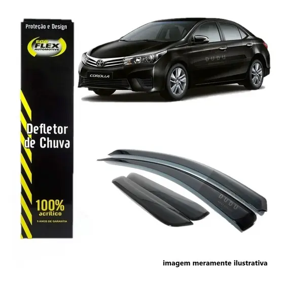 Calha De Chuva Defletor Toyota Corolla 2015 A 2019 4 Portas Fume Ecoflex 12.010A