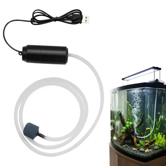 Bomba de Oxigênio USB Silenciosa Portátil Para Peixes Ornamentais Pequeno Aquário Baixo Ruído
