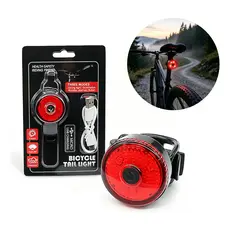 Farol Traseiro Bike Sinalizador LED Recarregável USB Impermeável Para Ciclismo Noturno Urbano