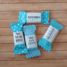 Bala Personalizada Novembro Azul Mimos para Clientes com Logo | 50 e 100 Unidades
