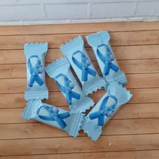 Bala Personalizada Novembro Azul Mimos para Clientes com Logo | 50 e 100 Unidades