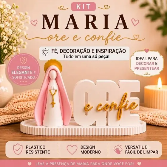 Nossa senhora Aparecida virgem maria altar fé decoração ore e confie católico