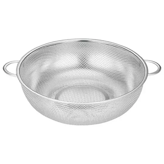 Escorredor inox de massas arroz frutas legumes com alça multiuso 28cm envio imediato