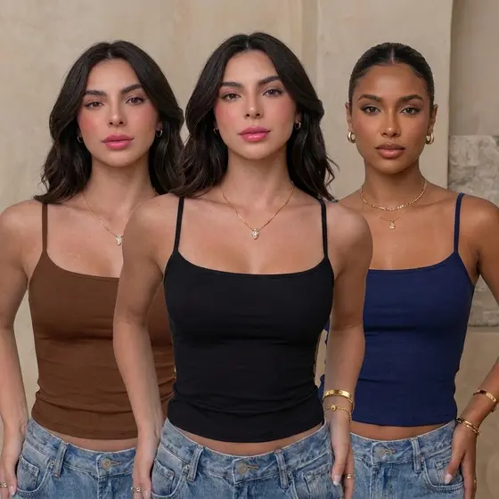 Regata Alcinha Blusa Feminina Básica Suplex Premium Confortável Alça Reforçada Estilosa Casual
