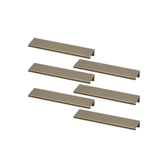6 Puxadores Slim De Armario Retro Tito 64mm Cromado Bronze