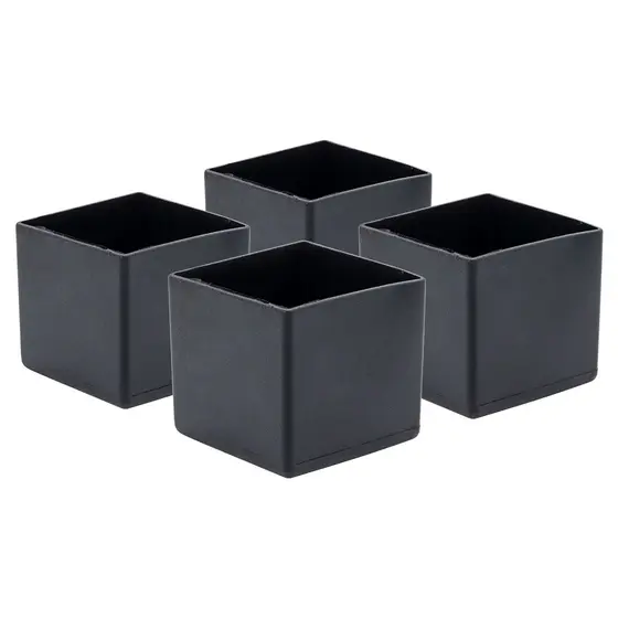 Kit 4 Ponteira Pe Cadeira Tubo Quadrado Externo 40x40mm PVC 4cm