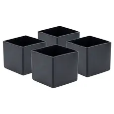 Kit 4 Ponteira Pe Cadeira Tubo Quadrado Externo 40x40mm PVC 4cm