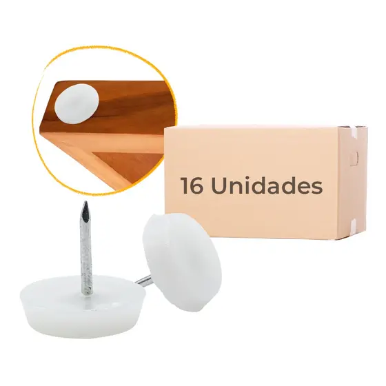 16 Pçs Sapata Prego Pe Deslizante De Moveis Mesa Cadeira 18mm