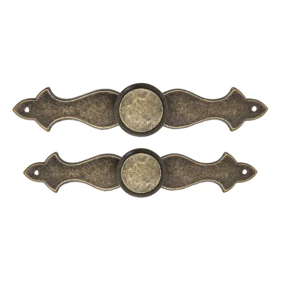 2 Peca Puxador Guarda Roupa Porta De Armario Colonial Comoda