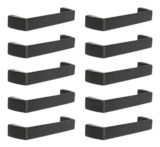10 Puxadores Para Gaveta Preto Compatível Com Arquivo De Aço Escritório 9,6cm Plástico