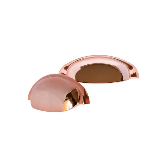 Puxador De Gaveta Antigo Concha Retro Rose Gold 96mm