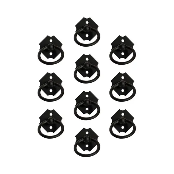Kit 12 Puxador Colonial Pienza Preto Para Gaveta Armário Moveis Alça