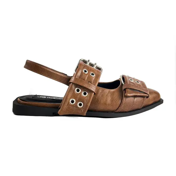Sapatilha Bico Fino Slingback Rasteirinha Moda Verniz Hashem