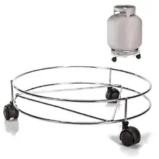 Suporte Para Gás Botijão Com Rodinha Cromado Aço Inox