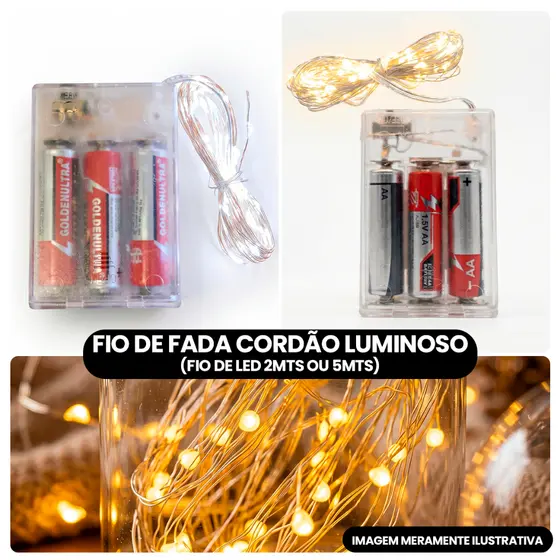 Fio de Fada Cordão Luminoso Fio de Led 2mts ou 5mts
