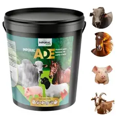 Vitamina Ade Premix Para Bovinos Caprinos Suínos Aves e Equinos - Max A.D.E 1kg + BALDE