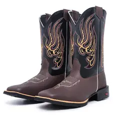 Bota Texana Masculina Bico Quadrado Confortavel Ramo Botas Promoção