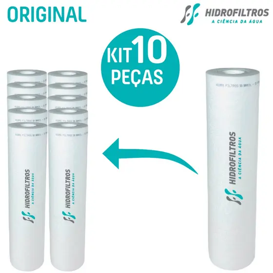 10 Refil Para Filtro de água 9.3/4 ECO Hidrofiltros Original