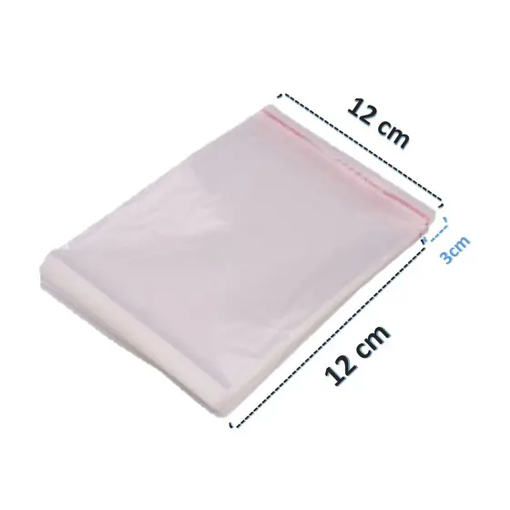 Saco Adesivado Plastico Transparente 12x12 C/ 100 Unidades