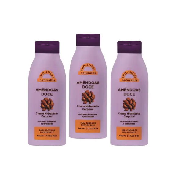 Kit 3 Hidratante Corporal Amêndoas Doces Pro Thess 400ml