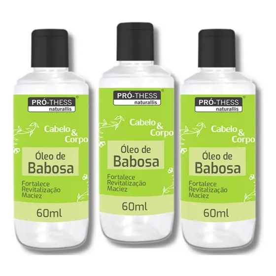 Kit 3x Oleo de Babosa Aloe Vera Para Cabelo e Corpo Força Nutrição e Perfume