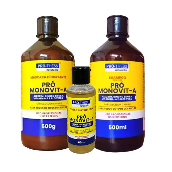 Kit Monovin A Completo 500ml Original Bomba de Crescimento Capilar Pro Thess