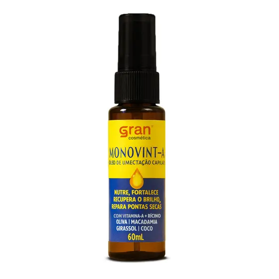 Óleo de Umectação Capilar Monovin A 60ml Nutrição e Fortalecimento Para Cabelos Fortes e Com Brilho
