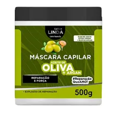 Máscara Hidratante Capilar Azeite de Oliva + Argan Sallon Linda 500g Restauração e Força