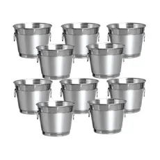 Kit 10 Balde de Gelo E Cerveja Aluminio Puro e reforcado 6 litros para acomodar volumes de garrafa  gelo E BEBIDAS